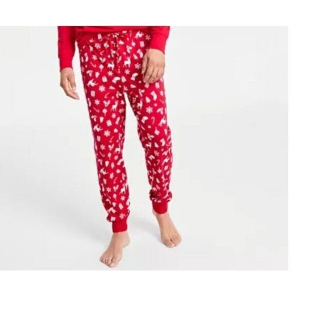 Macys Pajama Pants Mens XL Red White Holiday Festive Comfy Lounge PJ Pants NWT